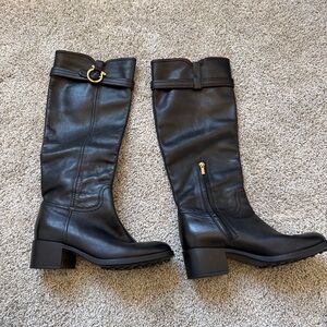 Salvatore Ferragamo Black Leather riding boots